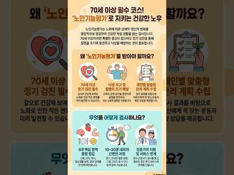 70세 이상 꼭! 노인 기능 평가의 중요성: 건강한 노후 의학 정보